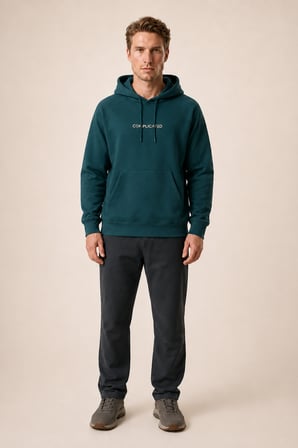 Kitell Yeni Sezon Erkek Regular Fit Pamuklu Kapüşonlu Sweatshirt Nefti