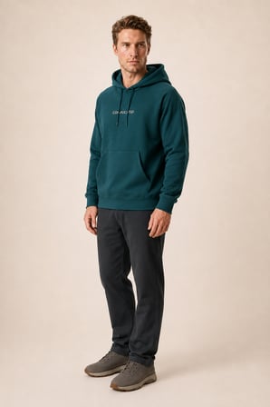 Kitell Yeni Sezon Erkek Regular Fit Pamuklu Kapüşonlu Sweatshirt Nefti