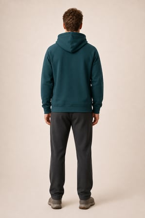 Kitell Yeni Sezon Erkek Regular Fit Pamuklu Kapüşonlu Sweatshirt Nefti