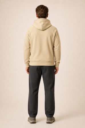 Kitell Yeni Sezon Erkek Regular Fit Pamuklu Kapüşonlu Sweatshirt Bej