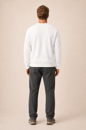 Forever Yeni Sezon Erkek Regular Fit Pamuklu Sweatshirt Beyaz