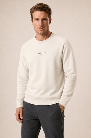Forever Yeni Sezon Erkek Regular Fit Pamuklu Sweatshirt Taş