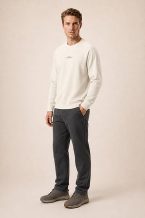 Forever Yeni Sezon Erkek Regular Fit Pamuklu Sweatshirt Taş