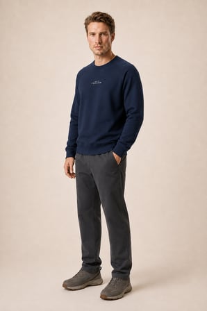 Forever Yeni Sezon Erkek Regular Fit Pamuklu Sweatshirt Lacivert