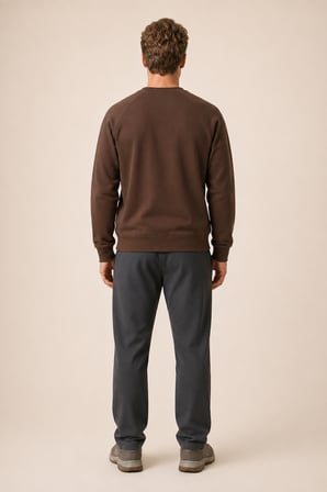 Forever Yeni Sezon Erkek Regular Fit Pamuklu Sweatshirt Kahve