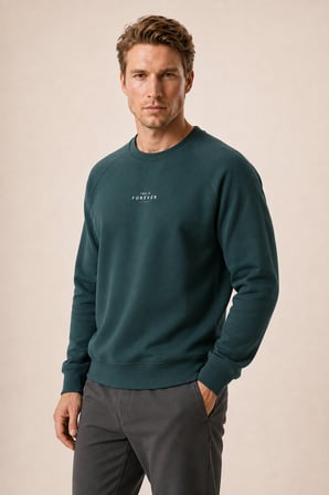 Forever Yeni Sezon Erkek Regular Fit Pamuklu Sweatshirt Nefti