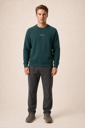 Forever Yeni Sezon Erkek Regular Fit Pamuklu Sweatshirt Nefti