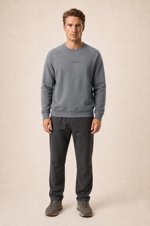 Forever Yeni Sezon Erkek Regular Fit Pamuklu Sweatshirt Füme