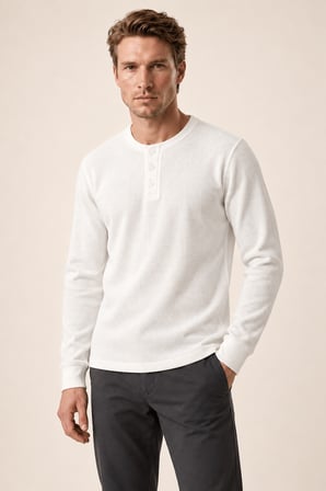Bron Erkek Yeni Sezon Oversize Düğmeli Sweatshirt Beyaz