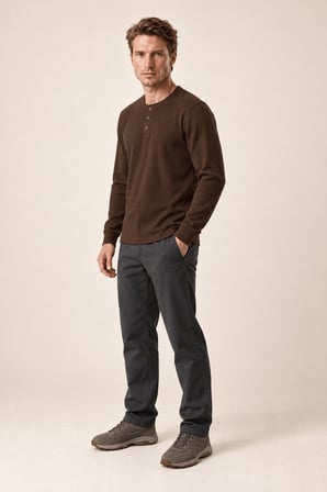 Bron Erkek Yeni Sezon Oversize Düğmeli Sweatshirt Kahve