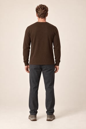 Bron Erkek Yeni Sezon Oversize Düğmeli Sweatshirt Kahve