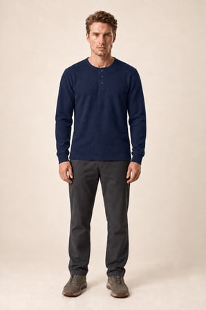 Bron Erkek Yeni Sezon Oversize Düğmeli Sweatshirt Lacivert