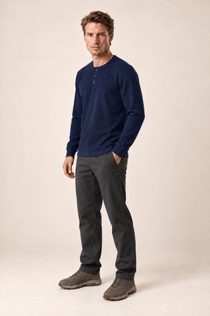 Bron Erkek Yeni Sezon Oversize Düğmeli Sweatshirt Lacivert