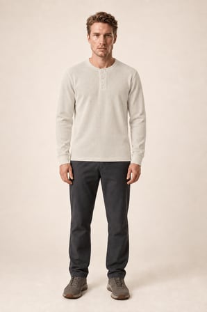 Bron Erkek Yeni Sezon Oversize Düğmeli Sweatshirt Bej