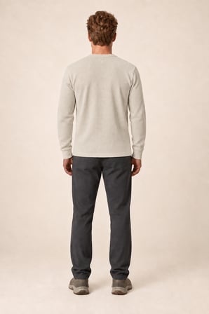 Bron Erkek Yeni Sezon Oversize Düğmeli Sweatshirt Bej