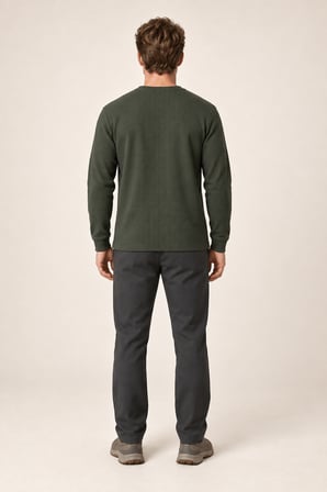 Bron Erkek Yeni Sezon Oversize Düğmeli Sweatshirt Haki