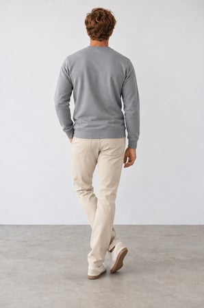 Yeni Sezon Klok Erkek Regular Fit Bisiklet Yaka Pike Sweatshirt