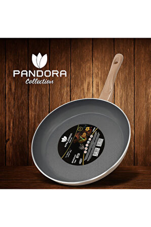 Pan-Dora Evinda 32 cm Kristal Döküm Tava - Granit , Yapışmaz Yüzeyli, Geniş ve Dayanıklı