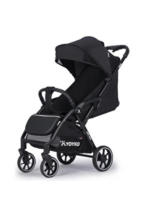 Yoyko Wow Kabin Boy Tek Elle Kolay Katlanır Pratik Bebek Arabası Autofold Siyah Siyah