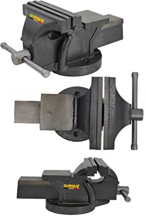 Germany Pro 150mm 6" Sabit Tabanlı Özel Alaşım Paslanmaz Çelik Sabit Tezgah Masa Mengenesi Örslü