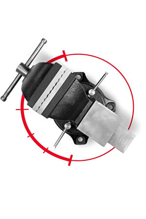 Premium 100mm 3" 360 Dönerli Taban Özel Alaşım Paslanmaz Çelik Sabit Tezgah Masa Mengenesi Örslü