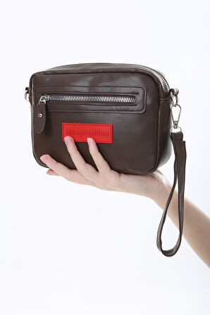 Baghashtag Koyu Kahve Minik Unisex 3 Gözlü Deri Çanta