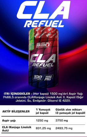 SSN Sports Style Nutrition Cla Refuel 1250 Mg 100 Yumuşak Kapsül