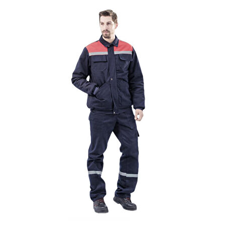 Şensel, Kapitoneli Mont Takım, Lacivert-Kırmızı -92E252-İş Takım