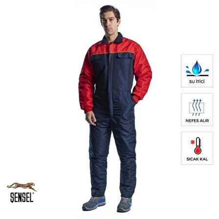 Şensel, Soğuk Hava Tulumu, Lacivert-Kırmızı-55E1045- İş Elbisesi