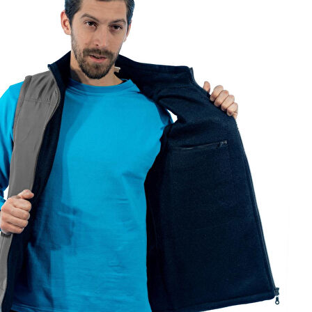 Şensel, Polarlı Yelek, Gri -118E1431- Kışlık Yelek-Vest