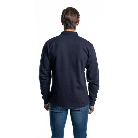 Şensel, Sweatshirt, Lacivert, Polo Yaka -107E5300- Pamuklu