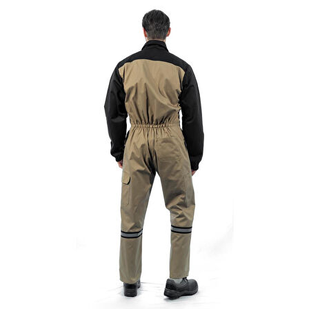 Şensel, Reflektörlü İş Tulumu, Bej-Siyah -55E2057- Üniforma