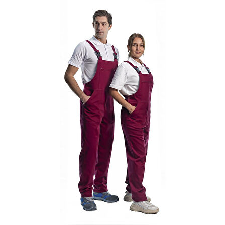 Şensel, Bahçıvan Tulum, Bordo -8E415- Üniforma, Askılı Tulum