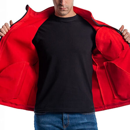 Şensel, Softshell Mont, Kırmızı -91E679- Su İtici