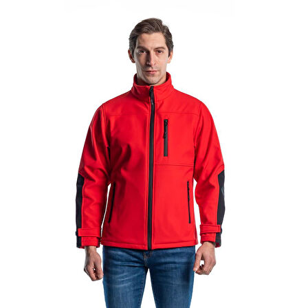 Şensel, Softshell Mont, Kırmızı -91E679- Su İtici