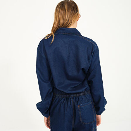 Şensel, Yazlık Kot Tulum, Lacivert -55E1445- İş Elbisesi, UNISEX