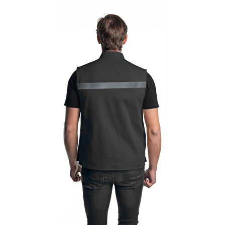 Şensel, Reflektörlü Çok Cepli Yelek, Gri-Siyah -118E1537-