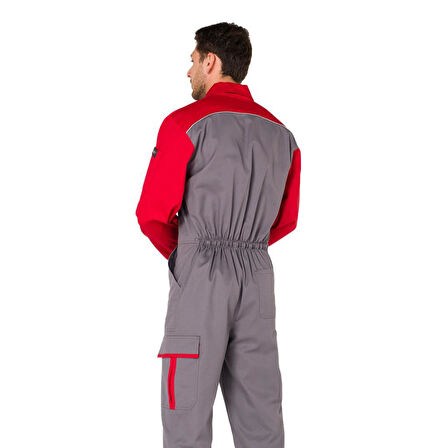 Şensel, Reflektörlü İş Tulumu, Gri-Kırmızı -55E3086- Üniforma