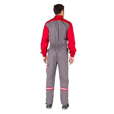 Şensel, Reflektörlü İş Tulumu, Gri-Kırmızı -55E3086- Üniforma