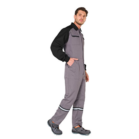 Şensel, Reflektörlü İş Tulumu, Gri-Siyah -55E3082- Üniforma