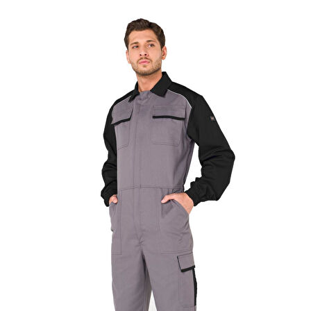 Şensel, Reflektörlü İş Tulumu, Gri-Siyah -55E3082- Üniforma