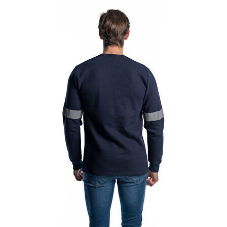 Şensel, Reflektörlü Sweatshirt, Lacivert, Sıfır Yaka -107E4745-