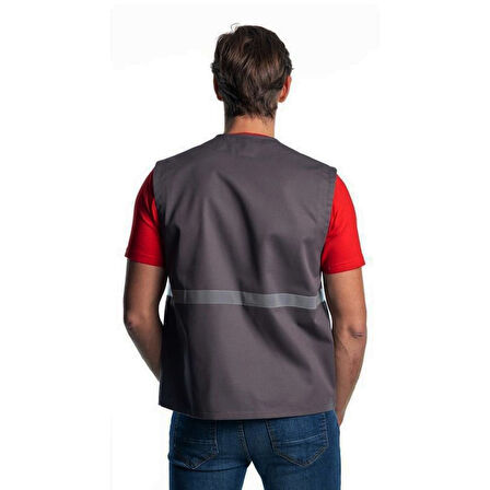 Şensel, Reflektörlü Yelek, Gri-Kırmızı -118E3686-