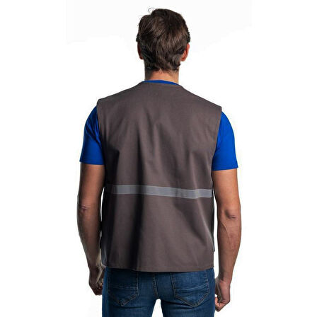 Şensel, Reflektörlü Yelek, Gri-Saks -118E3696- İş Yeleği-Vest