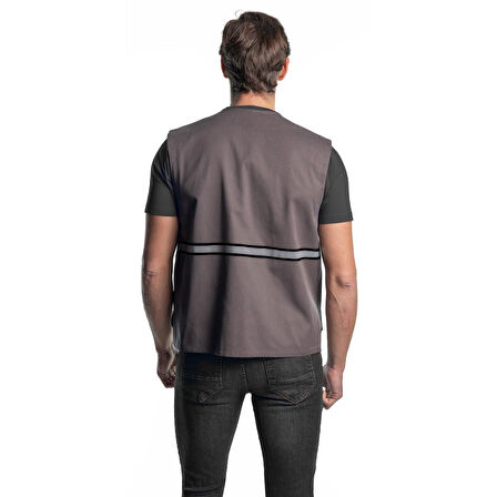Şensel, Reflektörlü Yelek, Gri-Siyah -118E3637- İş Yeleği-Vest
