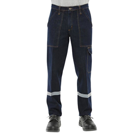 Şensel, Reflektörlü Kışlık Kot İş Pantolonu, Lacivert -82E445-