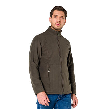 Şensel, Erkek Polar Mont, Haki -99E425- Cepli,Fermuarlı,Outdoor