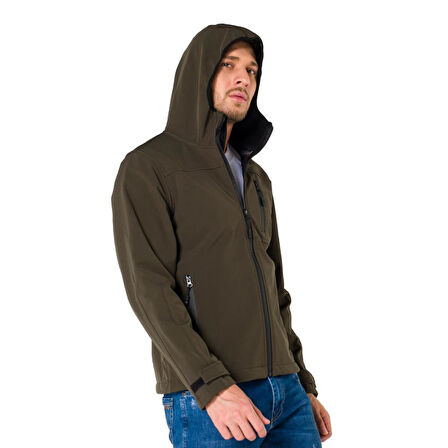 Şensel, Softshell Mont, Haki -91E2525- Su İtici, Rüzgar Geçirmez