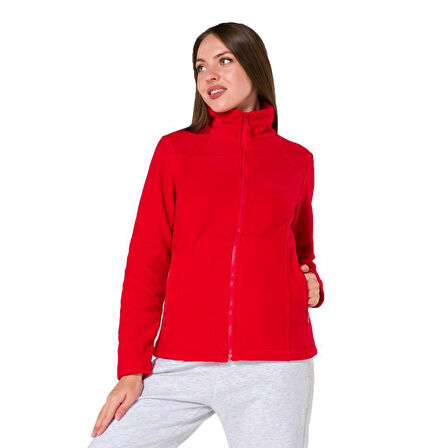 Şensel, Kadın Polar Mont, Kırmızı -99E302- Cepli, Outdoor
