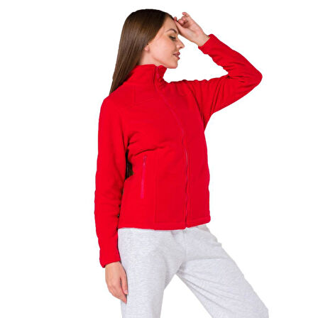 Şensel, Kadın Polar Mont, Kırmızı -99E302- Cepli, Outdoor